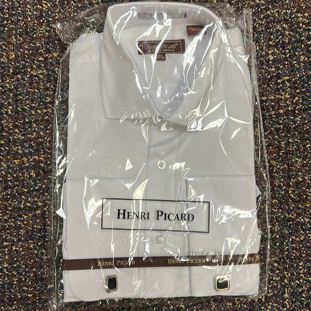 Men’s Dress Shirt White With Cuff Links